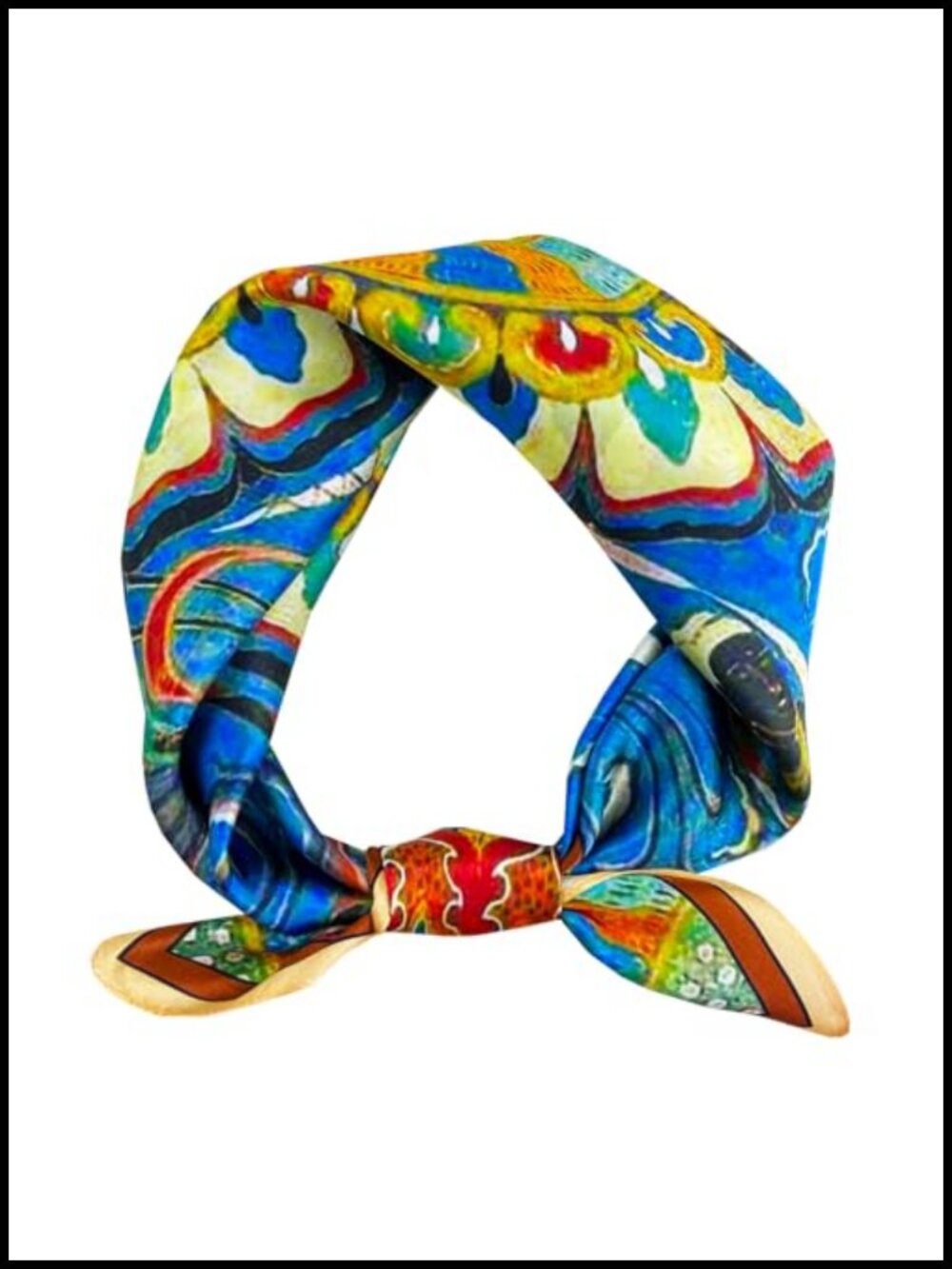100% Mulberry Silk Scarf Bandana 21 inch Square Floral Hair Neck Wrap